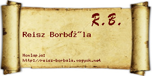 Reisz Borbála névjegykártya
