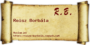 Reisz Borbála névjegykártya